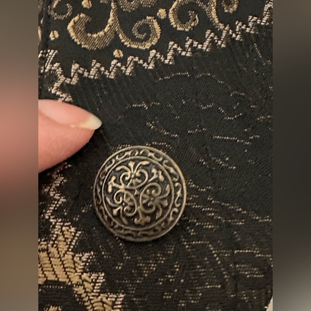 Ruby Rd Black Gold Light Jacket Patch Pattern.Met… - image 4